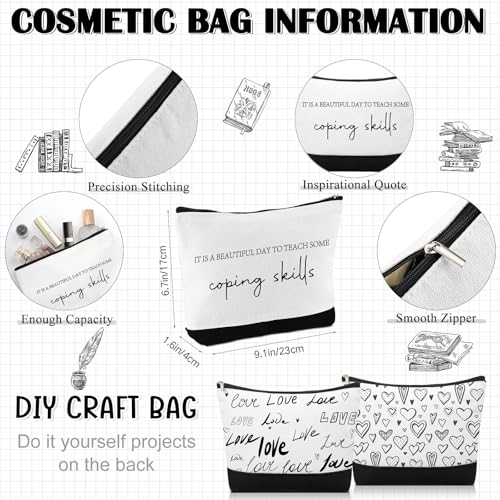 Guidance Counselor Gifts School Counselor Appreciation Gift Canvas Tote Bag Makeup Cosmetic Bag
