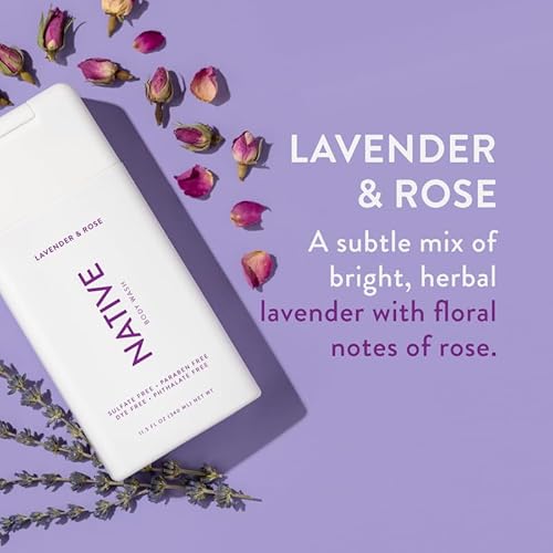 Native Lavander & Rose Body Wash 18 oz 2 Pk + Native Almond & Shea Butter Shampoo & Conditioner 18 oz - 2 Pk