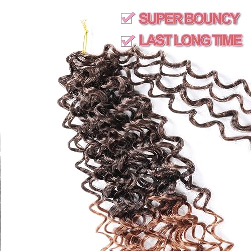 ELAOGI 8-Inch Water Wave Crochet Hair 6 Packs Short Curly Synthetic Braiding (1B/30#)