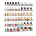 24 Inch Clear Nail Polish Wall Rack with Removable End Caps Set of 6, Acrylic Nail Polish Organizer Wall Mounted,Nail Polish Sorage Shelves for 150 Bottles (24 Inch)