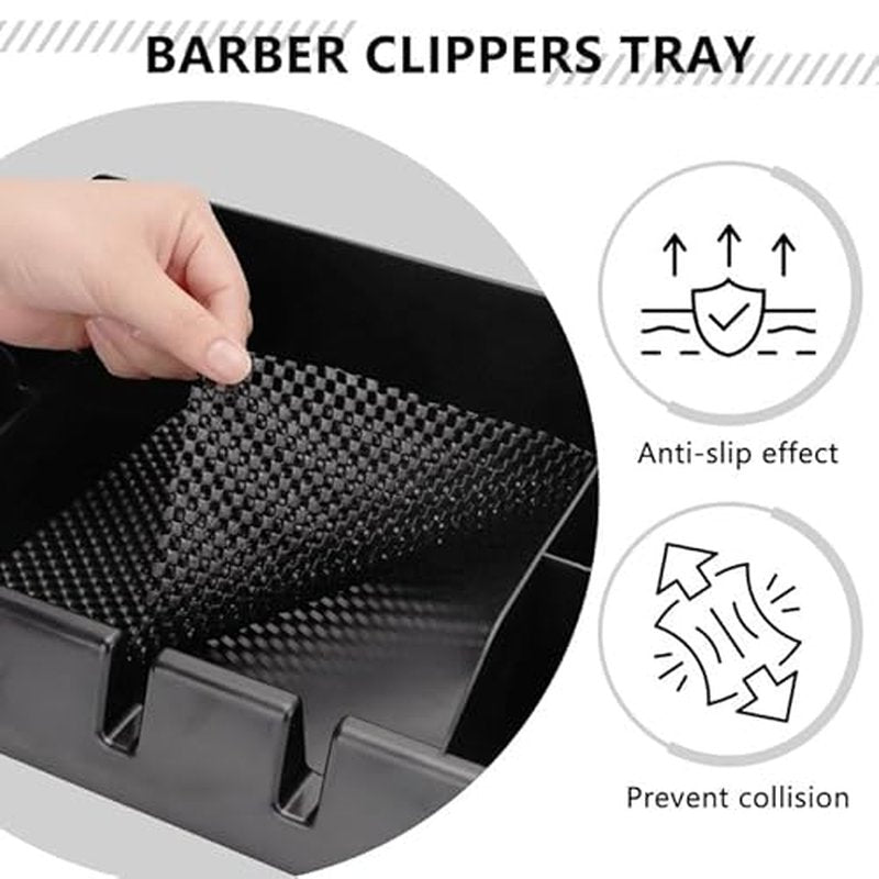 Barber Clippers Tray Station Hair Trimmer Holder Multifunctional Razors Case Stylist Hairdressing Combs Clips Scissors Holder(12.87" X 8.9")