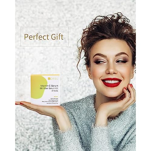 Vitamin C Serum for Face Hyaluronic Acid Serum Anti Aging Moisturizer 0.35 oz 4 Vials Facial Serums BB Glow Starter Kit (4pc new vc kit)