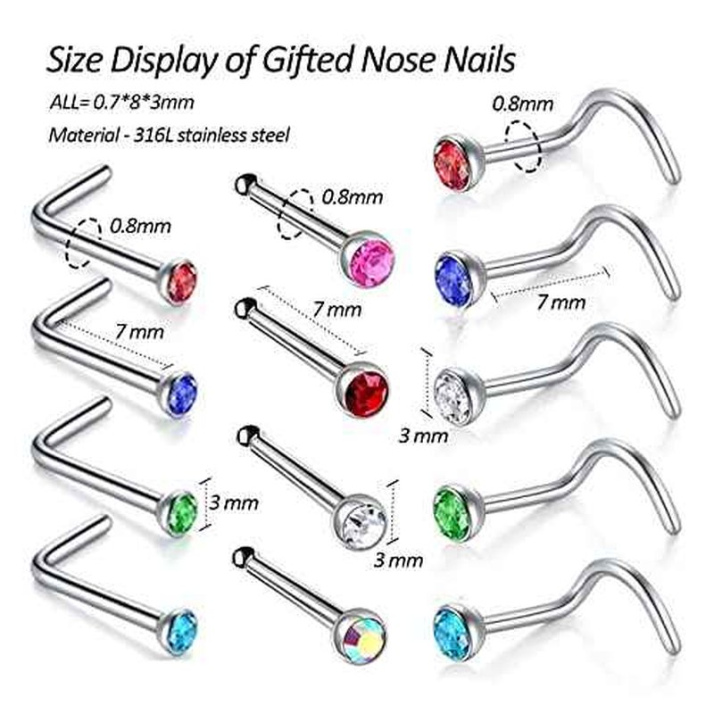 2 Pack Self Use Nose Piercing Gun Safe Nose Piercing Kit Tool Painless and Allergy Free Nose Piercer with Hypoallergenic Nose Studs