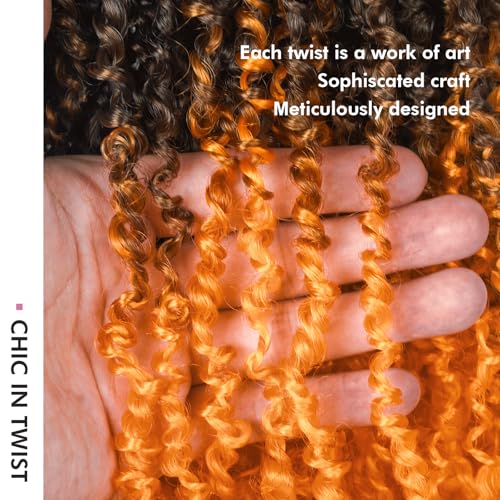 Toyotress Yanky Twist Crochet Hair - Pumpkin Ombre Ginger 12 Inch 8 Packs Pre-Looped Synthetic Braids
