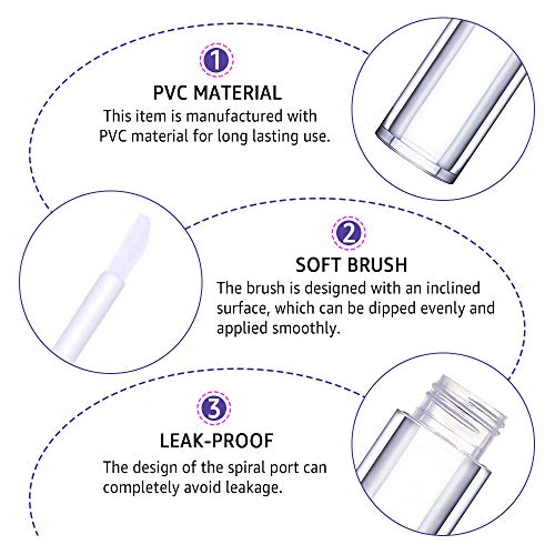 AMORIX 50 Pack Diamond Lip Gloss Tubes with Wand 5ml Empty Rhinestone Lip Gloss Containers + 3pcs Syringes + Labels for DIY Base