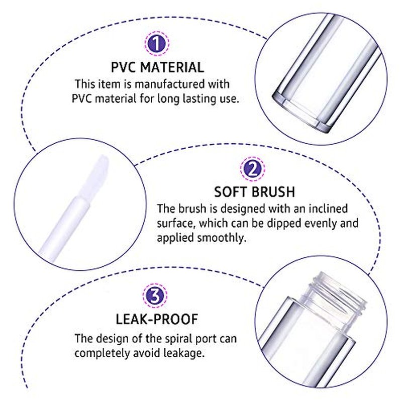 AMORIX 50 Pack Diamond Lip Gloss Tubes with Wand 5ml Empty Rhinestone Lip Gloss Containers + 3pcs Syringes + Labels for DIY Base