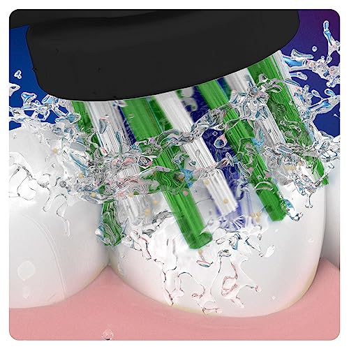 Oral-B Black CrossAction Replacement Toothbrush Heads 4 Pack - Compatible with All Oral-B Electric Brushes