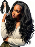 WIGNEE Black Long Yaki Curly Headband Wig for Black Women, Glueless, 26 Inch