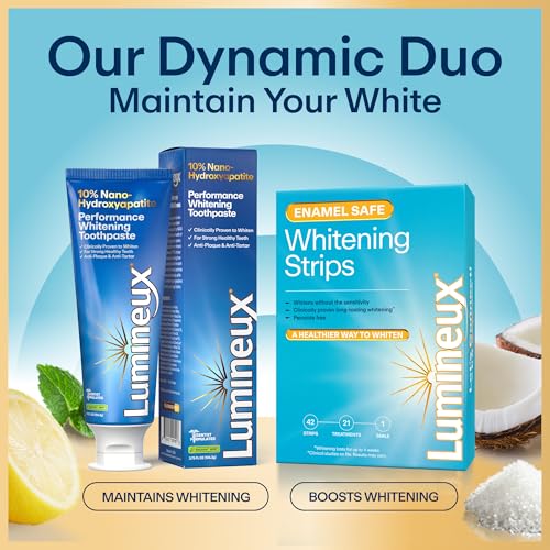 Lumineux Whitening Duo with 2x 3.75oz Nano-Hydroxyapatite Toothpaste & 9 Whitening Strips - 1 Month Supply