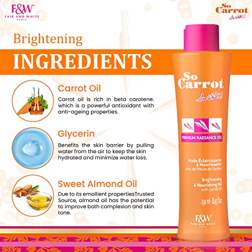 Brightening Body Oil with Carrot & Almond Oil - Hydrating & Nourishing Skin Care