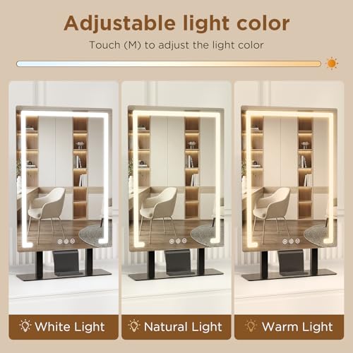 Vanity Mirror with Lights 3 Color Modes & 10X Magnifying Mirror - Touch Control
