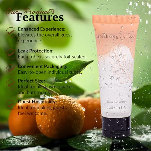 Travel Size 2-in-1 Shampoo & Conditioner Set 100 Pack - Individually Sealed, TSA Approved, Hotel Toiletries