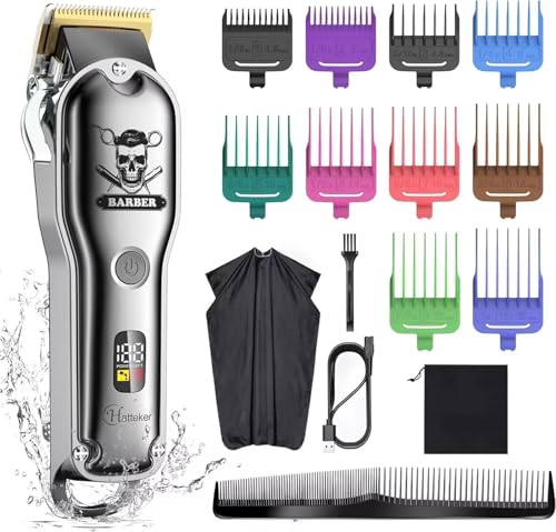 Professional Waterproof Hair Clipper Kit for Men with Adjustable Length & Cordless Design