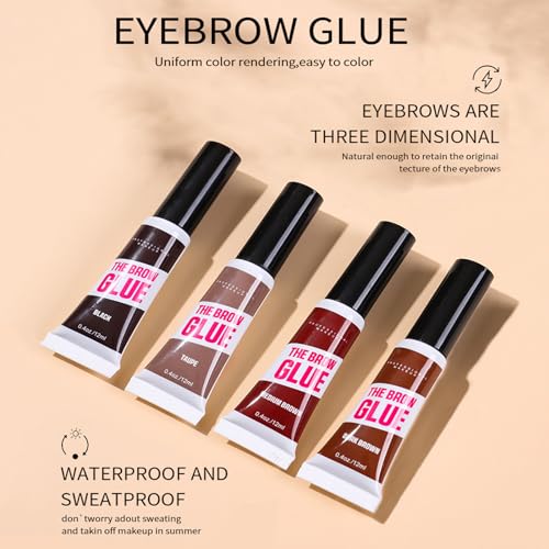 Waterproof Clear Eyebrow Gel Set, Fast Eyebrow Shaping,Long Lasting Transfer-Proof Extreme Hold Brow Glue (Transparent-2pcs 00#)
