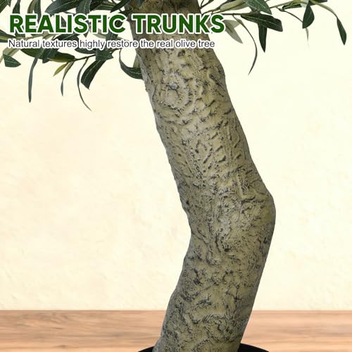 5 Ft Artificial Olive Tree - Realistic Indoor Faux Plant with Fruits