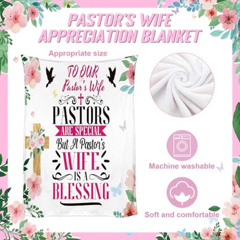 10 Pcs Easter Pastor's Wife Appreciation Gifts Christian Religious Gifts with Blanket Christian Makeup Bag Tote Bag Pen Notebook Cup Aromatherapy Keychain Bookmarks Card Mother's Day Thank You Gift