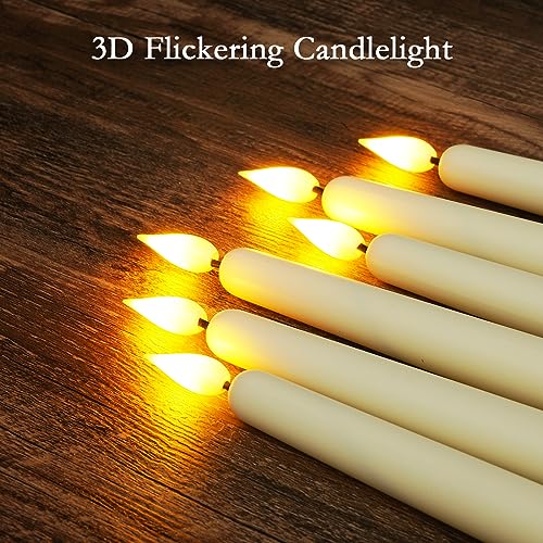 Homemory Ivory 11in Flameless Taper Candles with Remote Timer (48-Pack)