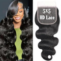 QTHAIR 16 Inch Natural Black Body Wave Lace Closure 5x5 Pre Plucked Human Hair