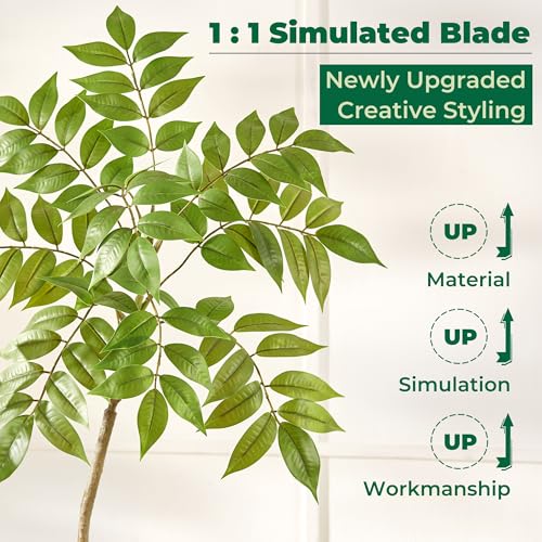 4FT Artificial Sumac Tree in White Pot - Real Touch Faux Plant, Indoor Decor