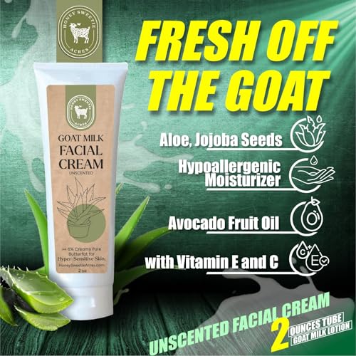 Honey Sweetie Acres Goat Milk Facial Cream with Aloe & Jojoba - 2 oz