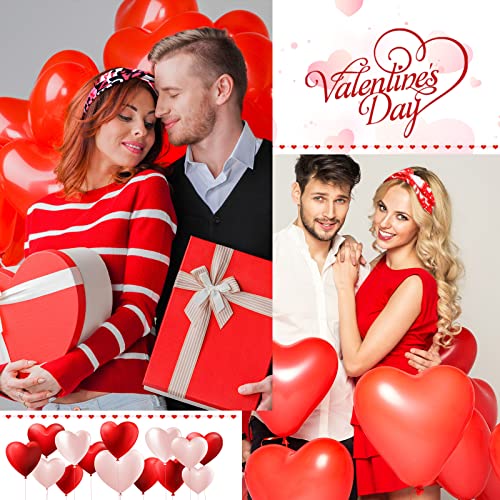 Valentine Heart Headbands for Women 20 Pack Non-Slip Hair Accessories