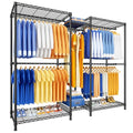 Ulif E12 Pro Heavy Duty Clothing Rack with Shelves - Black, 71" Wide