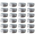 JOYWENG Silver 48-Pack 2oz Aluminum Cosmetic Tin Containers with Screw Cap