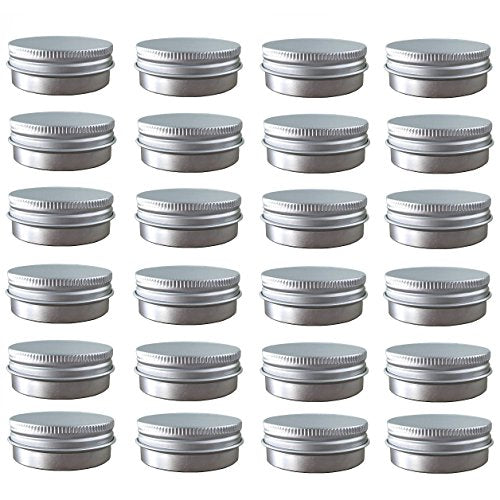 JOYWENG Silver 48-Pack 2oz Aluminum Cosmetic Tin Containers with Screw Cap