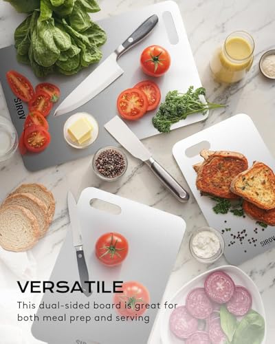 Titanium Cutting Board Set - 3 Pieces (8x5, 11.6x7.1, 15x9 Inches) - Non-Toxic, Dishwasher Safe, Durable Kitchen Chopping Boards