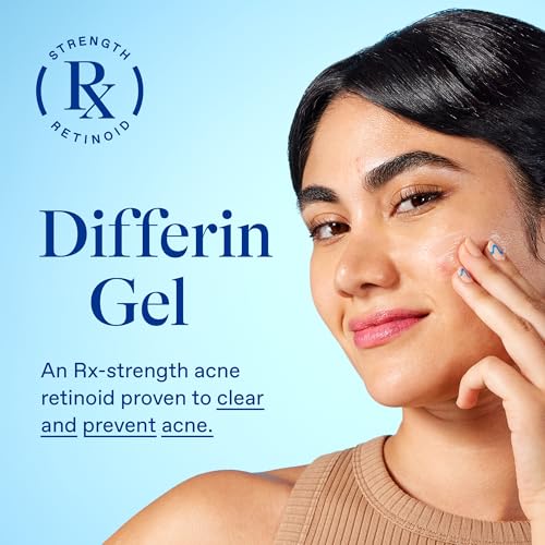 Differin Acne Retinoid Gel 0.1% Adapalene - 1.6 Ounce (45g Tube) - Targets Breakouts & Prevents Acne
