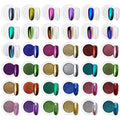 Artdone 36 Jars Chrome Nail Powder Magic White Pearl Kit Mirror Effect Silver Metallic Holographic Dip Nail Powder For Resin Craft & Nail Art Decoration Iridescent Aurora Mermaid Pigment