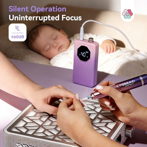 SAVILAND 2026 Nail Drill Professional: 40000RPM Electric Nail Drill 30S Fast Removal for Acrylic Nails Low Noise Electric Nail File Long-Lasting Manicure Pedicure Mobile Tech & Salon (Gradient Purple)