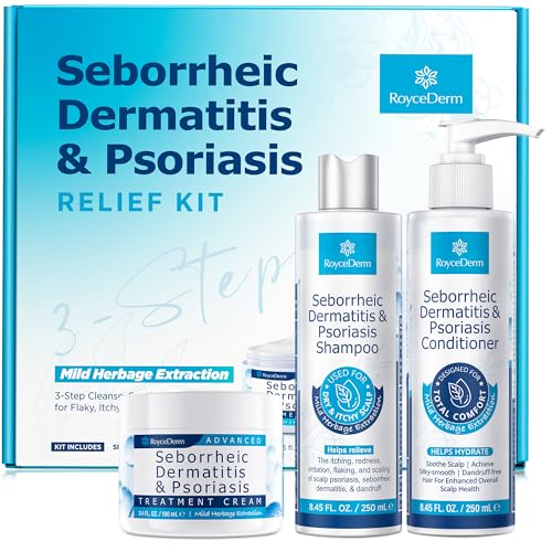 Seborrheic Dermatitis & Psoriasis Cream, Shampoo & Conditioner Set - Scalp Relief