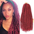 RENJOING 18 Inch Burgundy Passion Twist Hair 6 Packs Water Wave Crochet Extensions