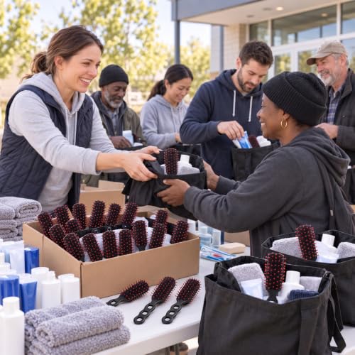 100 Pcs Disposable Vent Hair Brushes for Homeless Care & Outreach Kits
