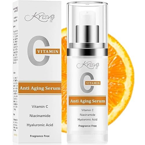 Face Serum Vitamin C | Niacinamide, Hydrating 20% Vitamin C & Hyaluronic Acid for Brightening, Even Tone & Wrinkle Reduction | Anti-Aging, Fragrance-Free, 1 Fl. Oz, Recommended by Professionals