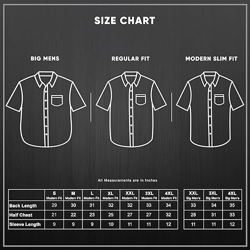 Men¡¯s Short Sleeve Button Down Novelty Print Shirts ? Casual Collared Summer Vacation Shirts for Men ? Big & Tall Sizes S?4XL