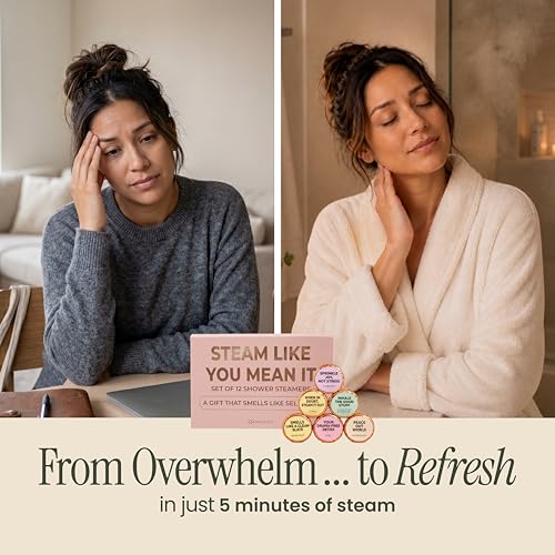 Self Care 12 Pack Aromatherapy Shower Steamers - Relaxation & Stress Relief Set for Women