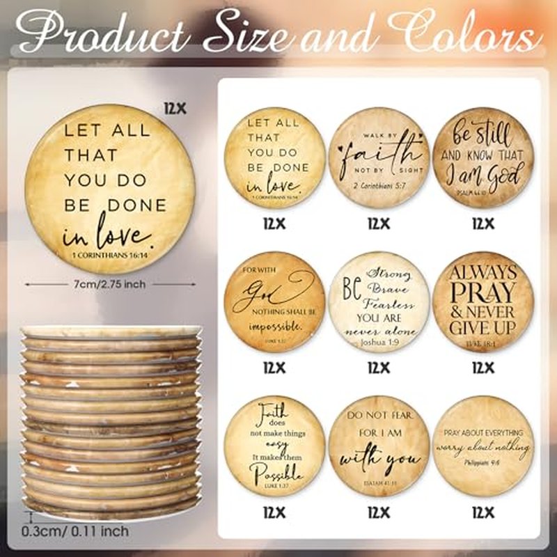 108 Pcs Mini Christian Compact Mirrors for Women Mom Teachers Retro Inspirational Bible Verse Pocket Makeup Mirrors Religious Employee Appreciation Gift for Sunday School Easter Church Party Favors