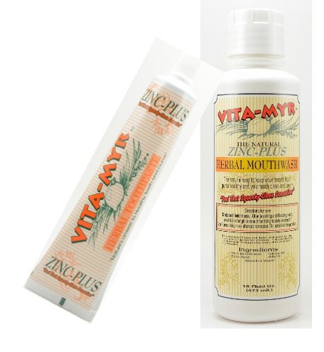 VITA-MYR Zinc Plus Toothpaste & Natural Mouthwash Pack - Vegan & Gluten-Free