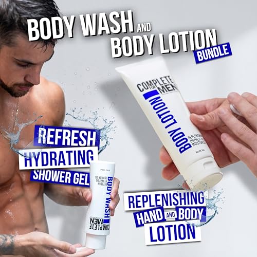 Men's Body Wash & Lotion Bundle: Cleanse Dirt and Odors, Hydrate Skin for All-Day Moisturization, Sulfate-Free, Paraben-Free Skincare for Men, Men's Shower Gel & Moisturizing Lotion