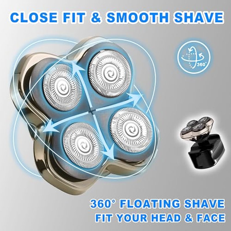 2 Pack Pro 4 Shaver Replacement Blades Compatible with Skull Pitbull Series Head Shavers & Palm Shavers,Skull Shaver Replacement Heads for Wet & Dry Shaving