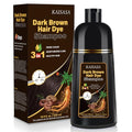 Dark Brown Hair Dye Shampoo for Gray Hair - 3-in-1 Hair Color & Conditioner