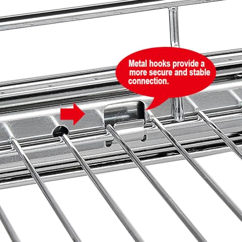 OCG 2-Tier Pull Out Cabinet Organizer (14W x 21D x 15.6H) Chrome Finish