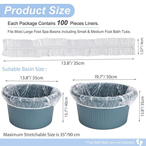 Disposable Pedicure Spa Liners - 100 Pack, Hygienic Foot Bath Covers