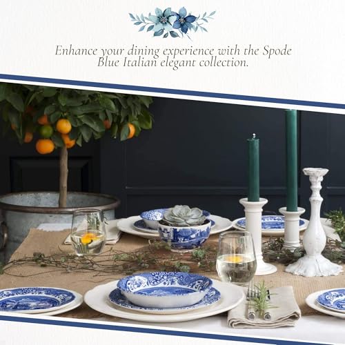 Blue Italian Dinner Plates Set of 4 - Spode Heritage Blue & White Porcelain
