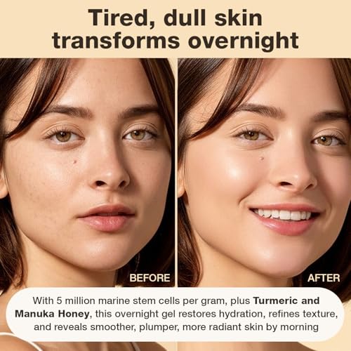 Hydrating Collagen Facial Gel Mask with Marine Stem Cells & Niacinamide - Night Skin Repair 50ml