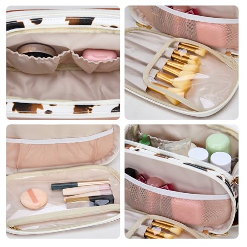 Montana West Wrangler Large Cow-Brown Travel Makeup & Toiletry Bag