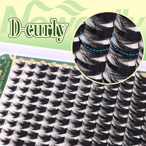 Manga Lash Clusters Spikes Lash Extension Wispy Cluster Eyelash Extensions D-curly Volume DIY Lash Extension Anime Eyelash Clusters 10-18MM Spiky Individual Lashes by Newcally