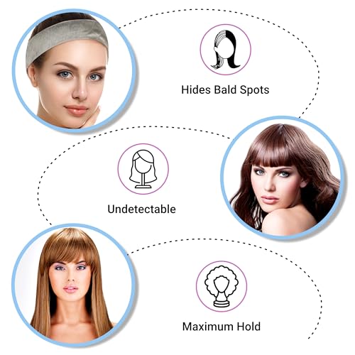 Grey Wig Headband for Synthetic Hair - Wig & Hair Accessory with Silicone Grip, Adjustable